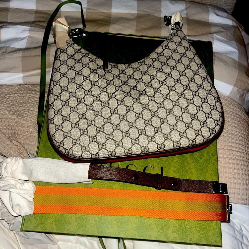 Brand newRUNWAY
GUCCI ATTACHE MEDIUM SHOULDER BAG $3200 w/tax, $2700, sold out